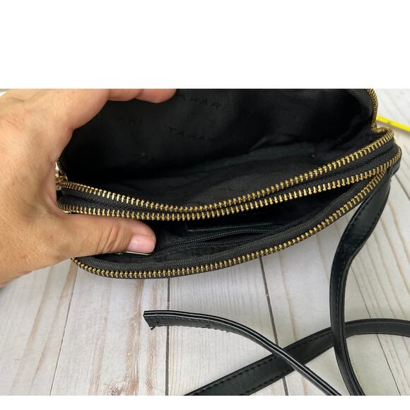 Tahari Black Women's Crossbody Purse Vegan Leather - Picture 7 of 10